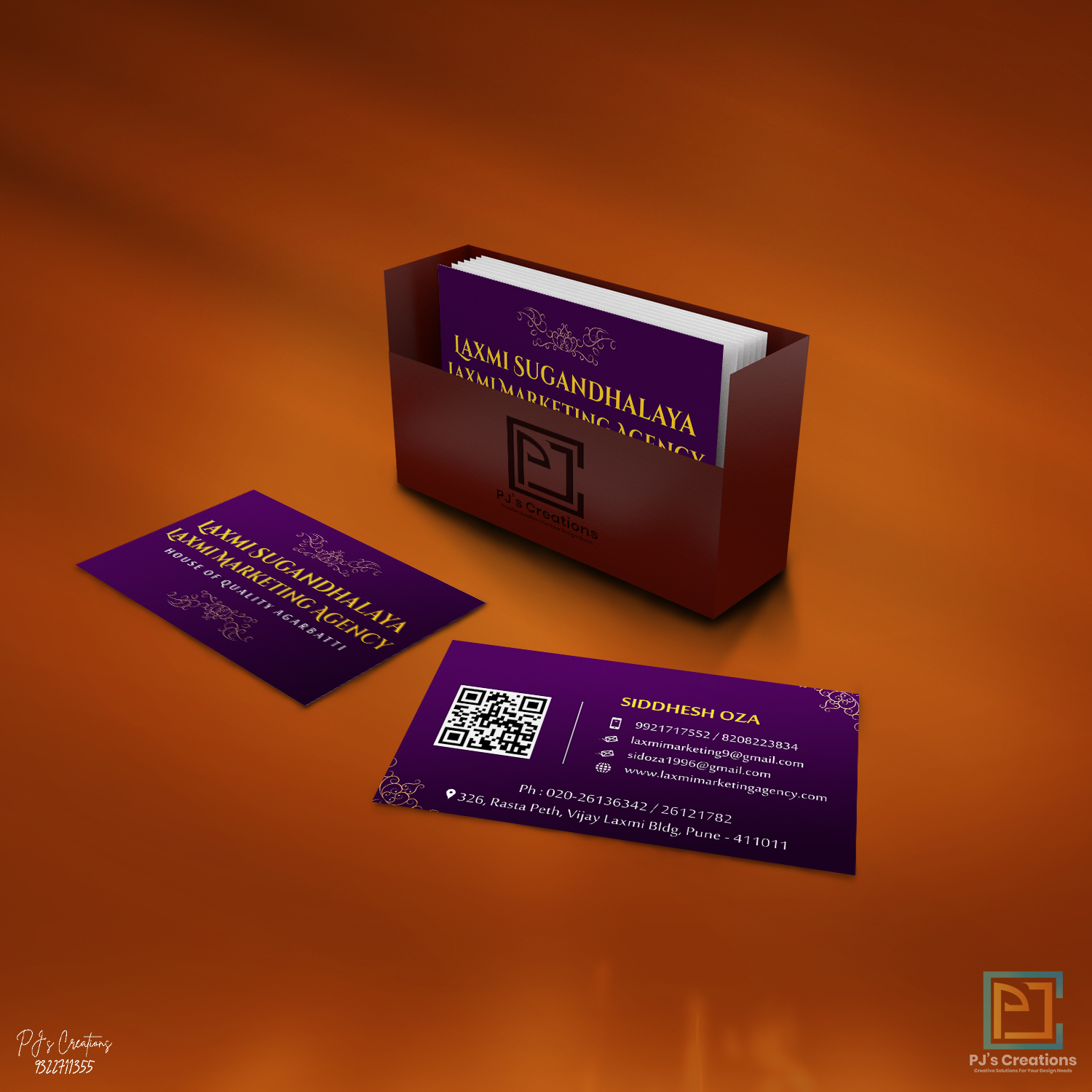 Laxmi Sugandhalay business card- PJ