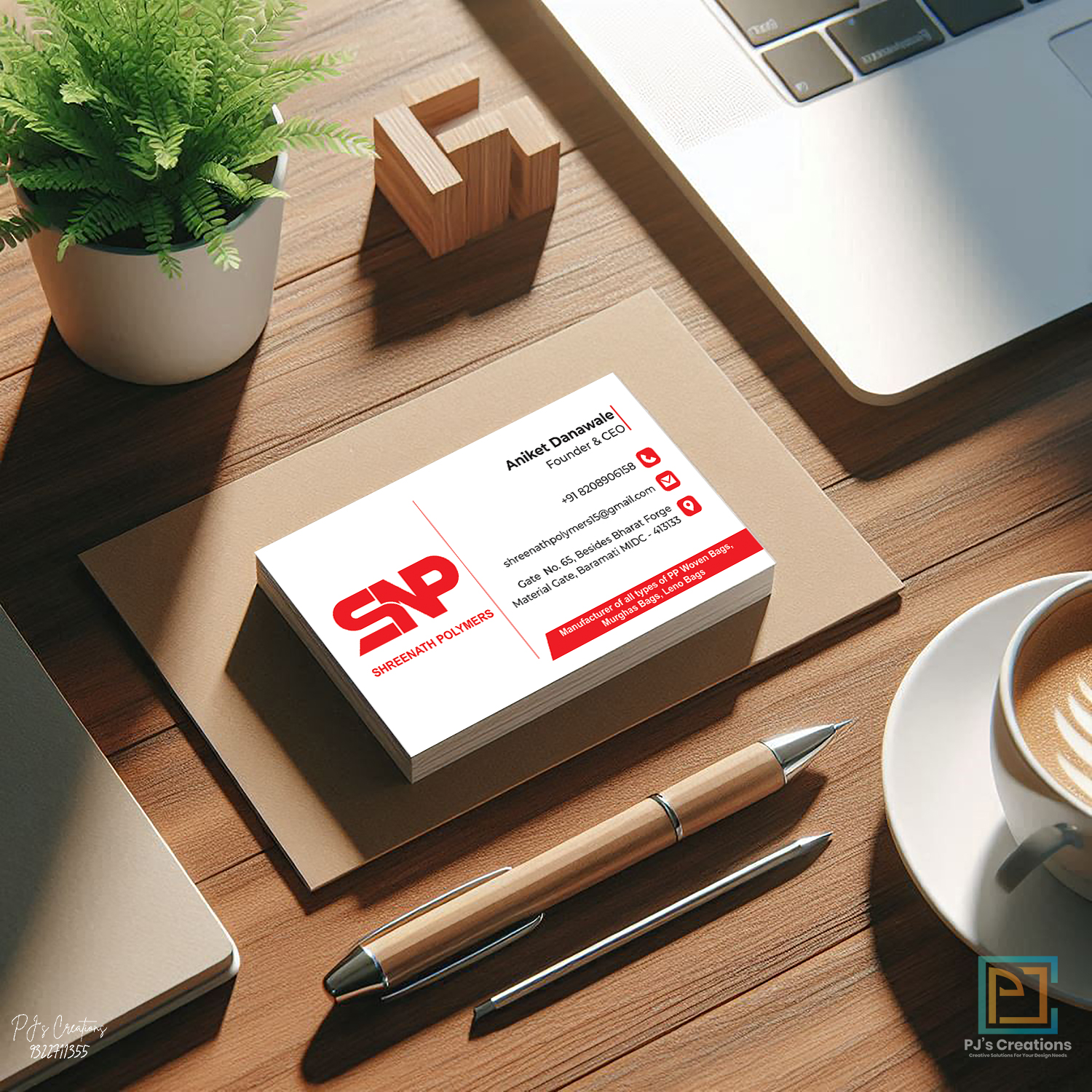 Shreenath Polymers Business card- PJ