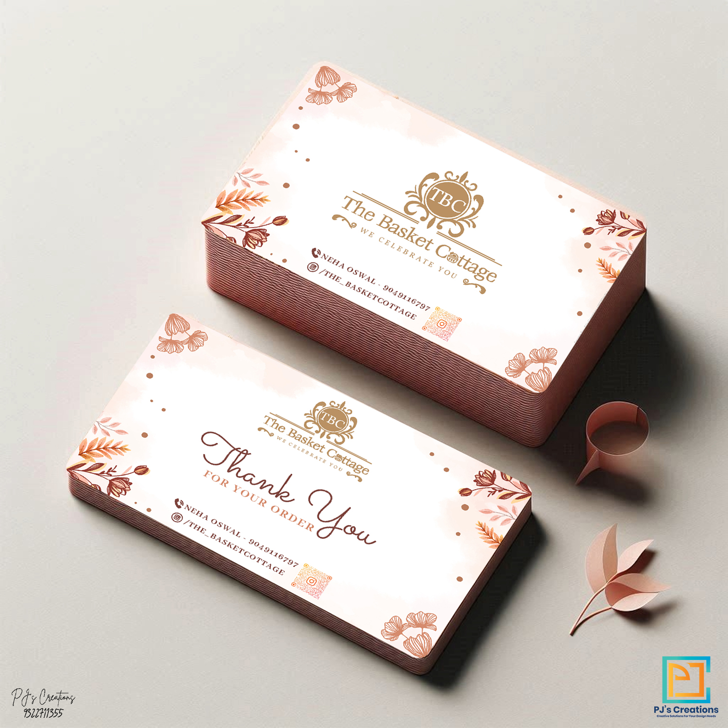 The Basket Cottage Business card- PJ 1